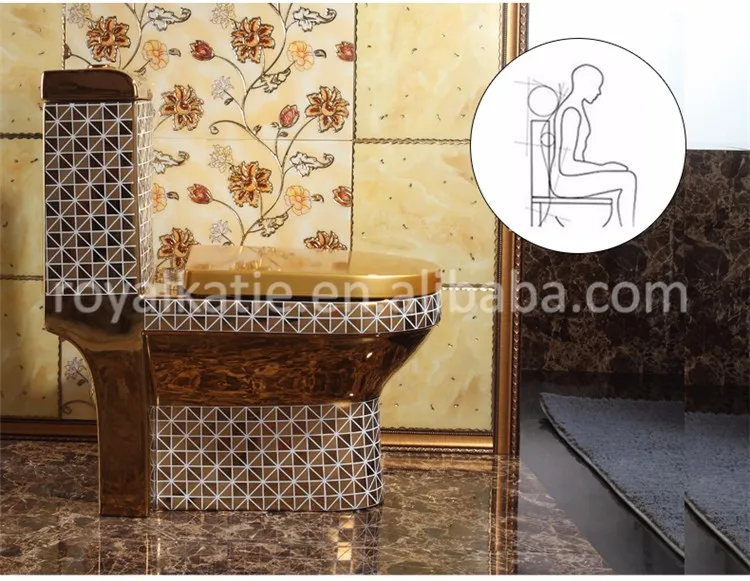 Source Hot Sale Guangzhou Factory Price Luxury Design Bathroom Golden Wc  One Piece Siphoinc Flushing Gold Toilet Electroplated Toilets on  m.