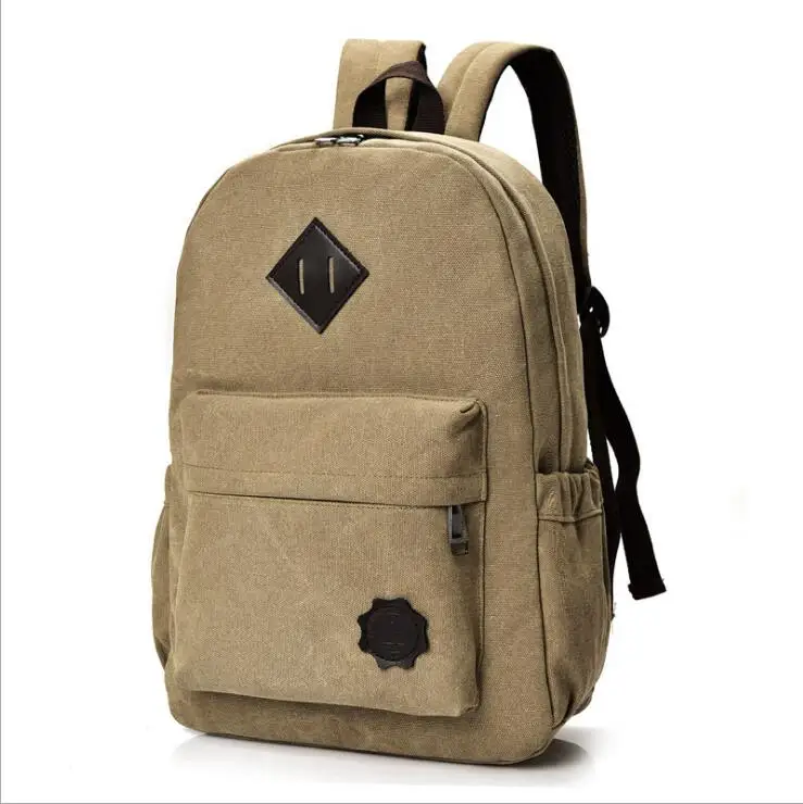 

Factory wholesale canvas unisex backpack school bag for high school and teenager