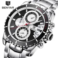 

BENYAR BY-5127M Men's Fashion&Casual Watches Quartz Movement Auto Date Stainless Steel Band Watches
