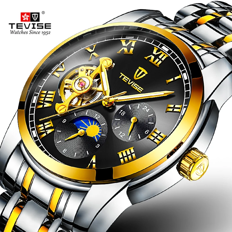 

2019 TEVISE luxury men tourbillon automatic water resistant watches for men luxury fashion watches, Optional