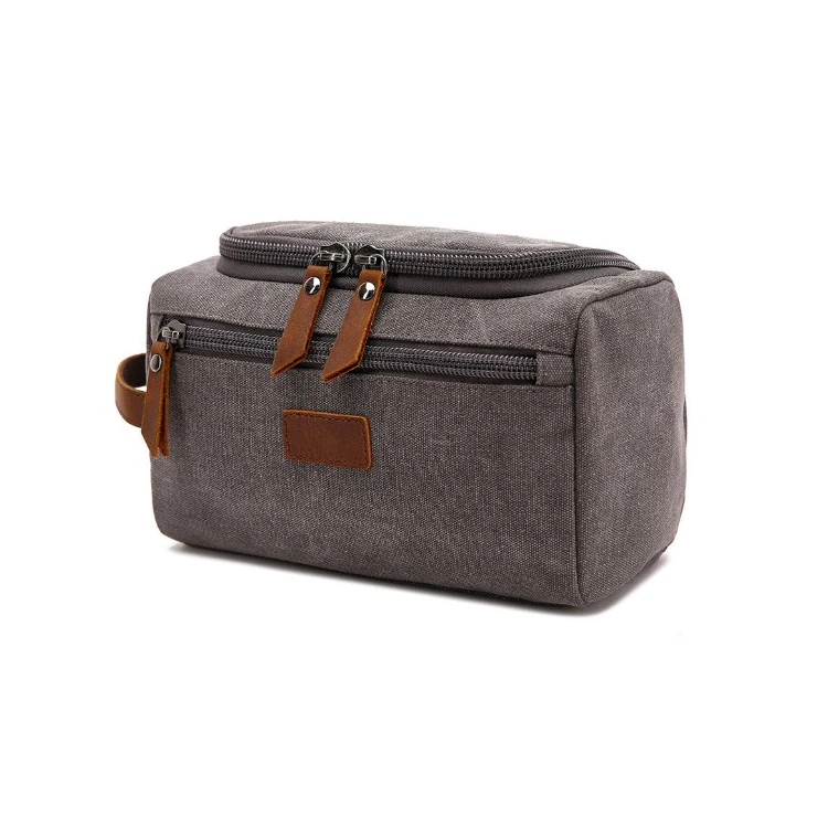 

Ready to ship multifunctionaltrendy cosmetic bag canvas toiletry bag for men women, Customized color