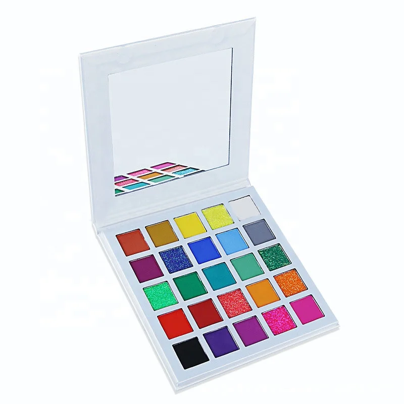 

Private label makeup cosmetics no brand low moq wholesale 25 color pressed bright color eyeshadow palette