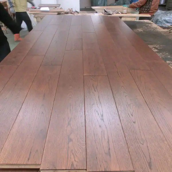 18mm thickness solid oak parquet dark colour Hardwood flooring