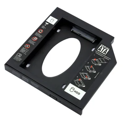 

Newest Portable 2.5 HDD hard Drive Bracket SATA Second Caddy for 9.5mm hdd, Black