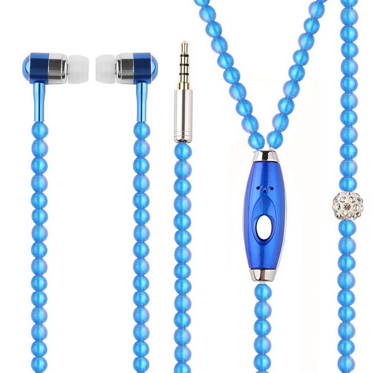 

colorful pearl beads fashion necklace earphone for promotions gifts, N/a