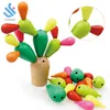 YF-X3089 wooden kids DIY stacking blocks intelligent toys detachable multipurpose cactus wood puzzle toys