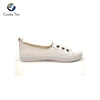 Geoda Wholesale China Cheap White Microfiber Upper Women Flat Casual Shoes
