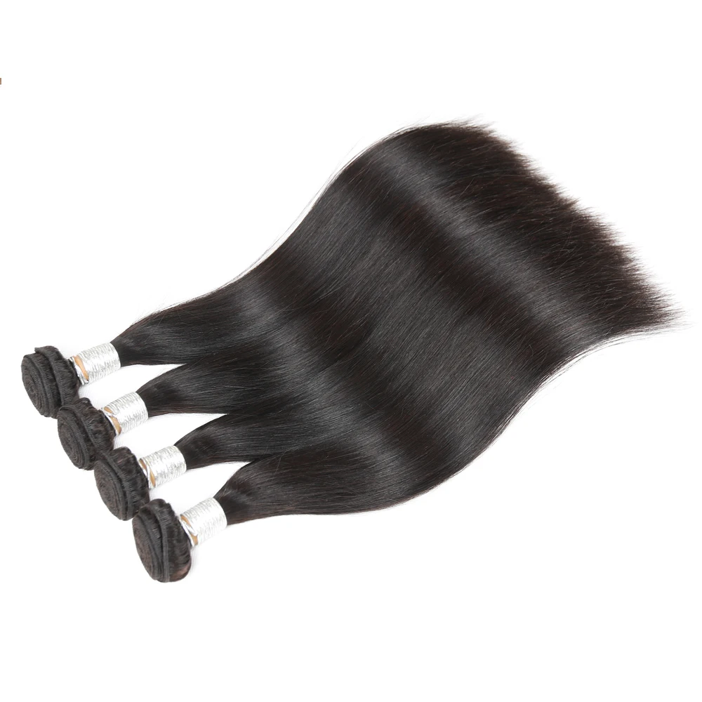 

Sleek 7A non Remy Brazilian Hair bundles 100% Human Hair Weave Straight brazilian hair in lot for black women, Natural color