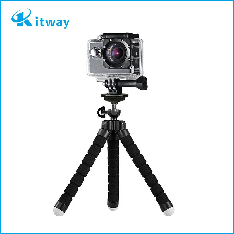 kitway Selfie Stick Tr/épied Monopode avec T/él/écommande Rechargeable et Clip universel compatible avec iPhone appareil photo et GoPro t/él/éphone Android Mini Tr/épied flexible