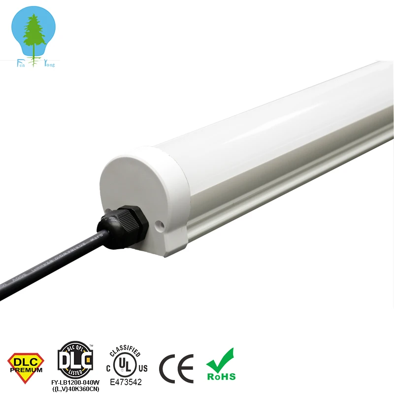 
2018 4ft 40W 60W IP65 tri proof led linear batten lighting fixture with assembling line Parking lot light 