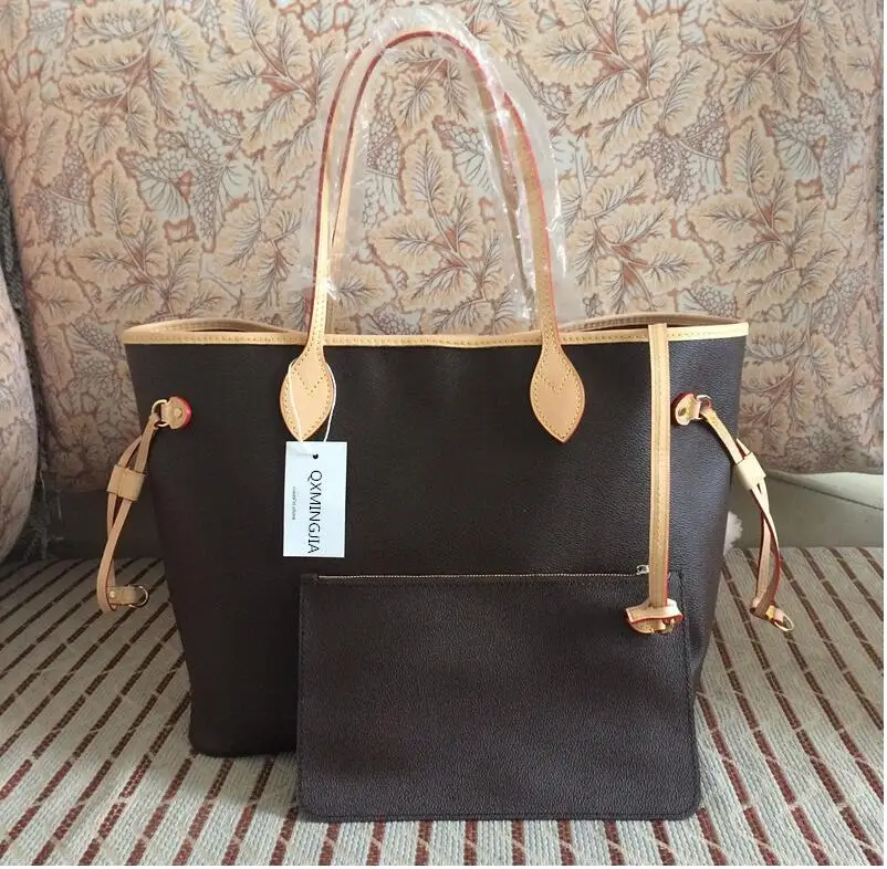 

TOP 4A Quality Neverful Purse Women Shopping Bag Luxury Brand Monogrom Shoulder handbag Canvas full leather