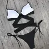 hot sexy young girls bulk fitness open full bikini solid black color brazilian swimwear two piece bathing suit
