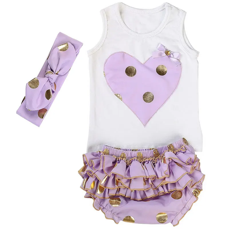 

OEM Service Children Summer Clothing Sets Heart T Shirt And Baby Toddler Clothing set Girls Outfit
