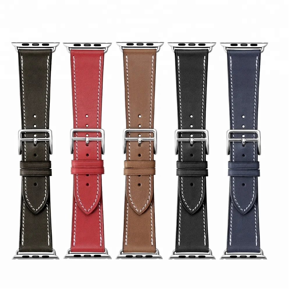 

Wholesale for Iwatch Watch Strap Genuine Calf Leather Bracelet for 44mm 40mm and 38mm 42mm Apple Watch Band, Black;brown;coffee