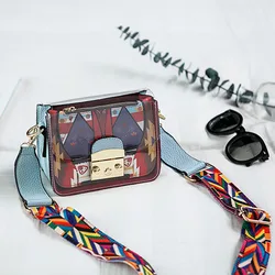 Zogift new design fashion multi color mini square shoulder lady pu leather transparent jelly crossbody bag