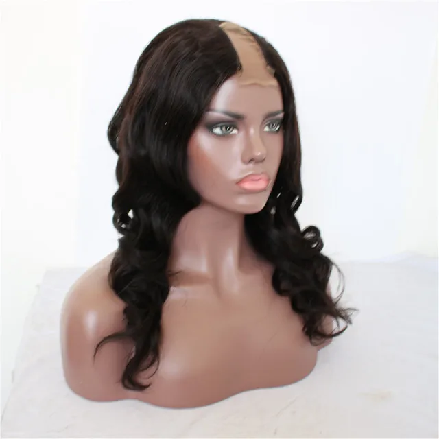 

Natural Color Loose Wave Long Hair U Part Human Hair Wig, 1 1b 2 4