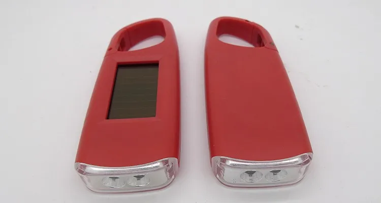 2pcs High-brightness Led Rechargeable Solar Keychain Flashlight With