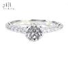 Delicate Milgrain Edge Detail Pattern Jewelry Ring Diamond Solitaire Shank Ring For Girls