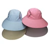 2019 Summer Blank Wide Brim UV Sun Protection Visor Hat With Neck Cover