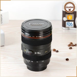 Image of China Factory Promotional Wholesale Creative 24-105mm Camera Lens Shaped 16oz Plastic Coffee Cups Mugs With Lid