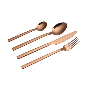 2019 china wholesale reflective premium heavy duty oem cheap fashion rose gold cutlery