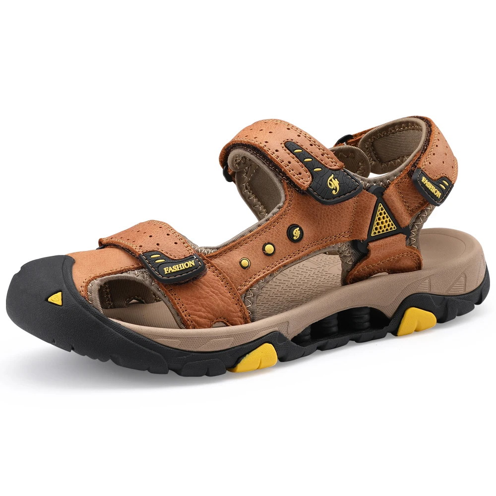 
New Design Outdoor Hiking Genuine Leather Soft Men Sport Sandals  (62010636460)