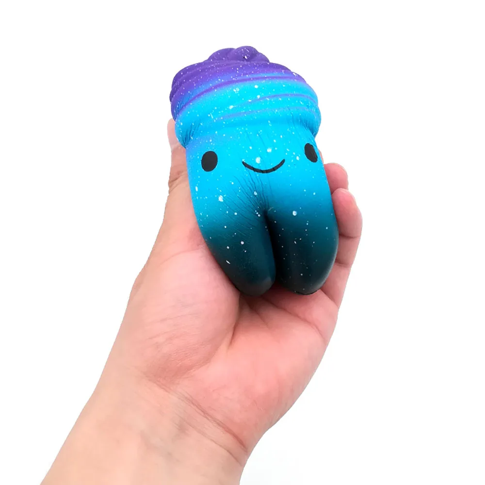 
Soft stress reliever smiley face blue starry beautiful jumbo pack galaxy squishy tooth 