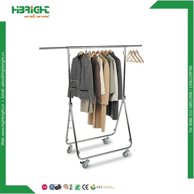 Retail Metal Portable Revolving Clothing Hanger Rack Steel Dryer