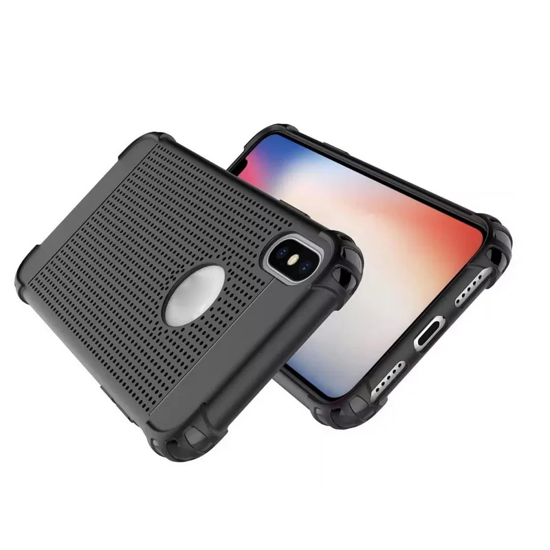 New design mesh heat dissipation back cover tpu phone case for iphone x 8 8 plus