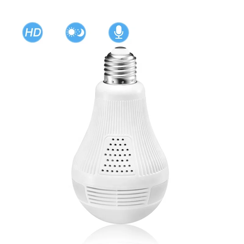 

BESDER 960P 1080P 360 Panoramic Wireless Wifi Bulb CCTV Camera IP Home Security Support SD Card Max To 64GB