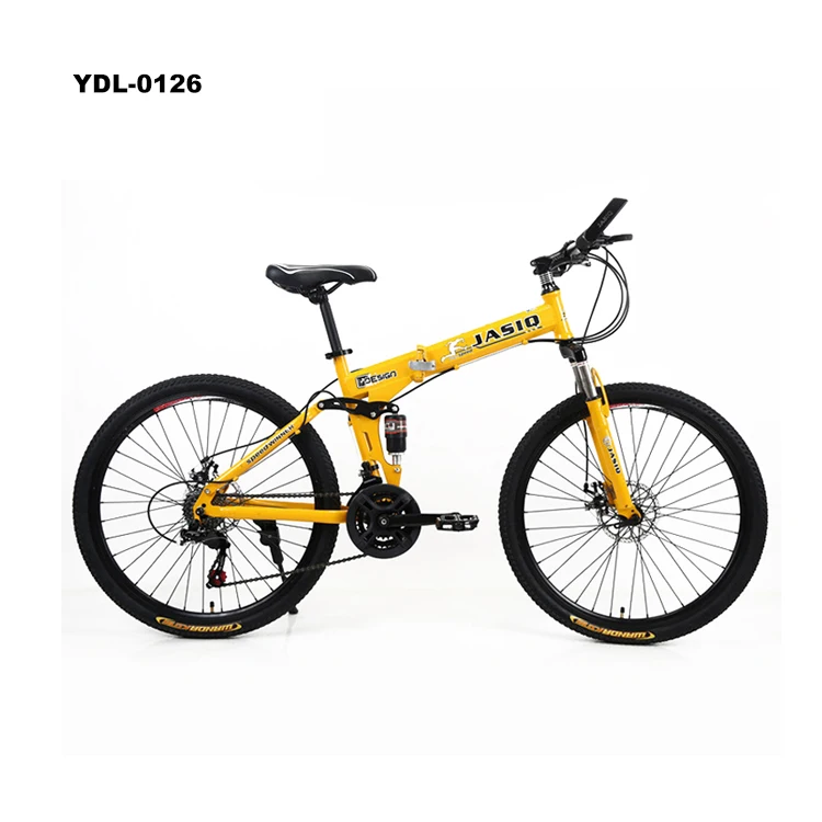 

21 Speed Mountain Bike 24"/26" Steel Frame Folding Bike, Red/white/green/yellow/black