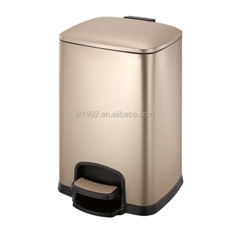 8l/12l Rose Gold 13 Gallon Trash Can Touch Free Foot Pedal Control
