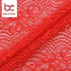 Flower lycra spandex lace pattern knitting red mesh fabric