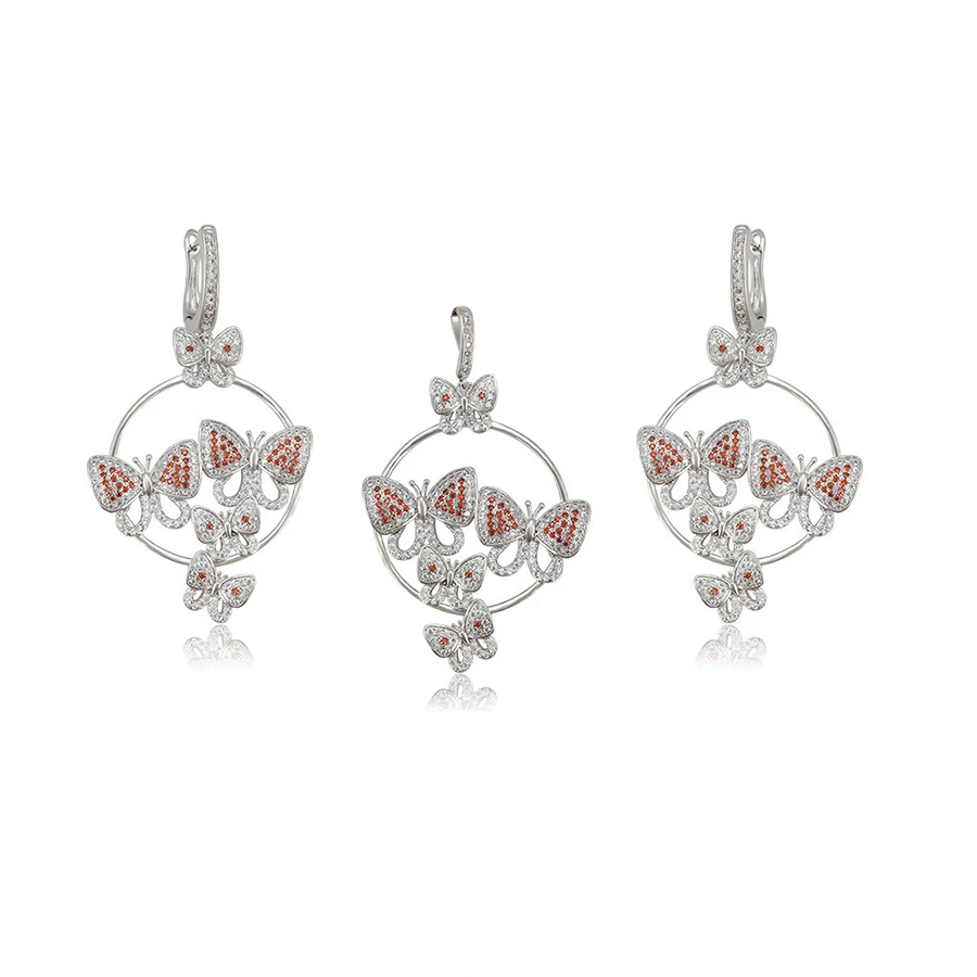 

64433 XUPING wholesale Rhodium color wedding fashion design luxury jewelry set