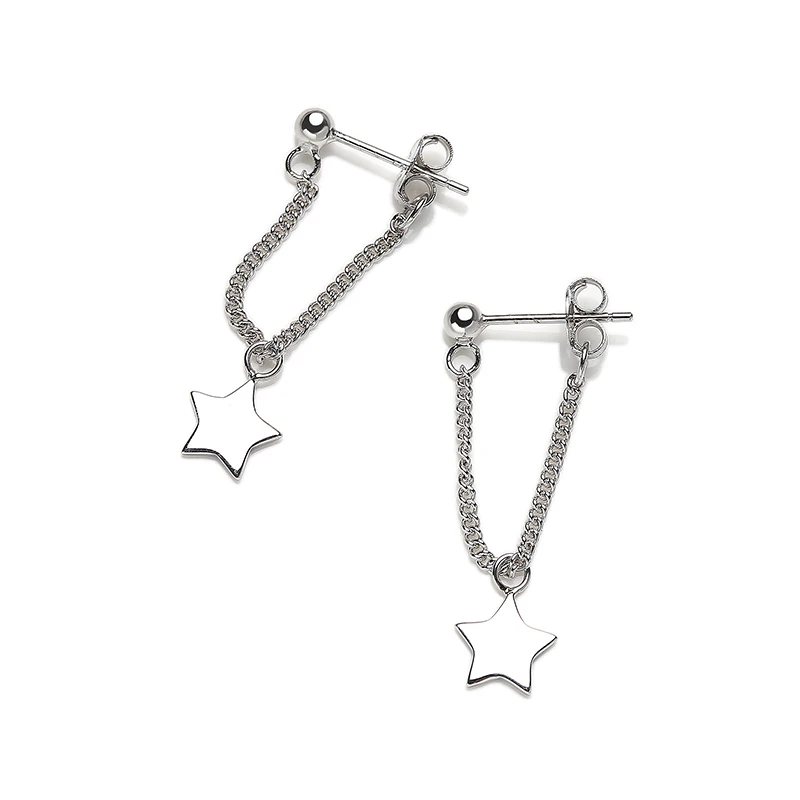 

Christmas on sale hanging hollow star circle 925 silver dangle kids earring