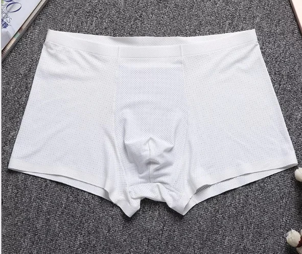 Men Underwear Boxer Shorts Ice Silk Seamless U Convex Design Very Soft ...
