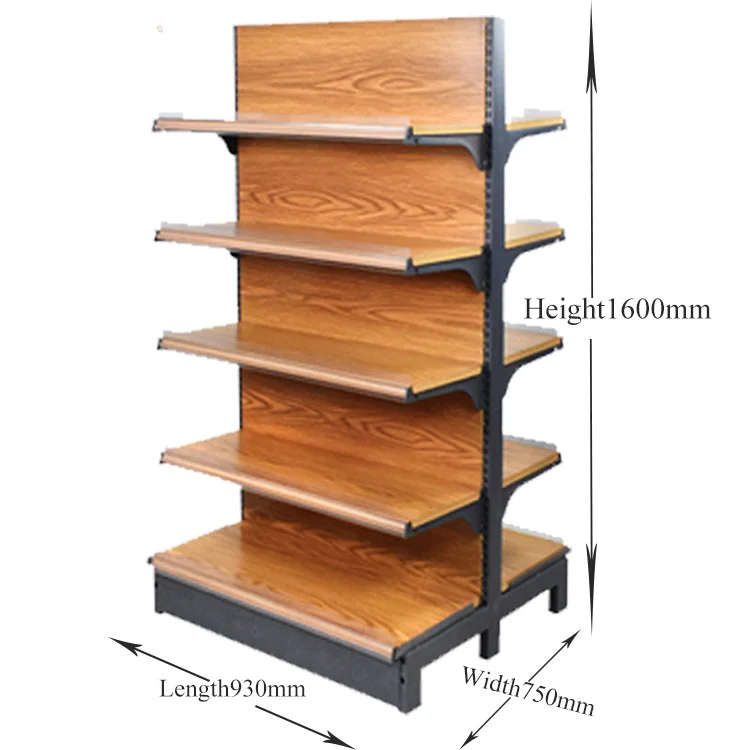 Wooden Grain Supermarket Shelves Wholesale Convenience Store Snacks ...