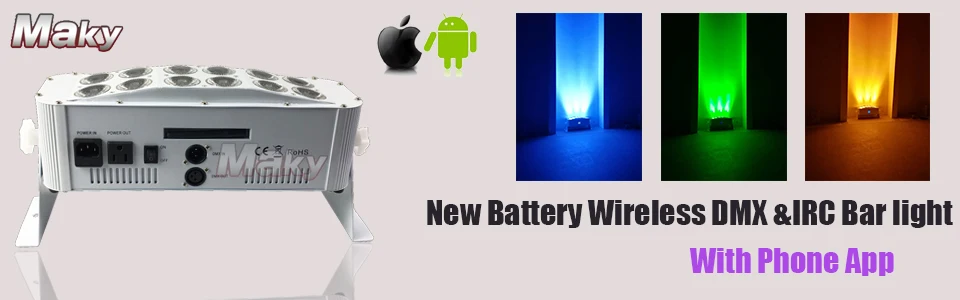 samble Led Wash Light 12x18W RGBWA+UV Wireless Dmx & Battery Led Wall Washer Bar Line Led Uplighting DJ DISCO DMX Stage Effects