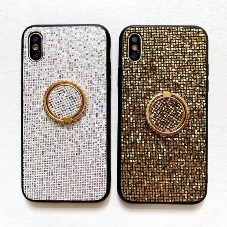 

Ins Style Case for iPhone 6 7 8 Plus X XS XR XS Max Bling Glitter Case with Ring Stand