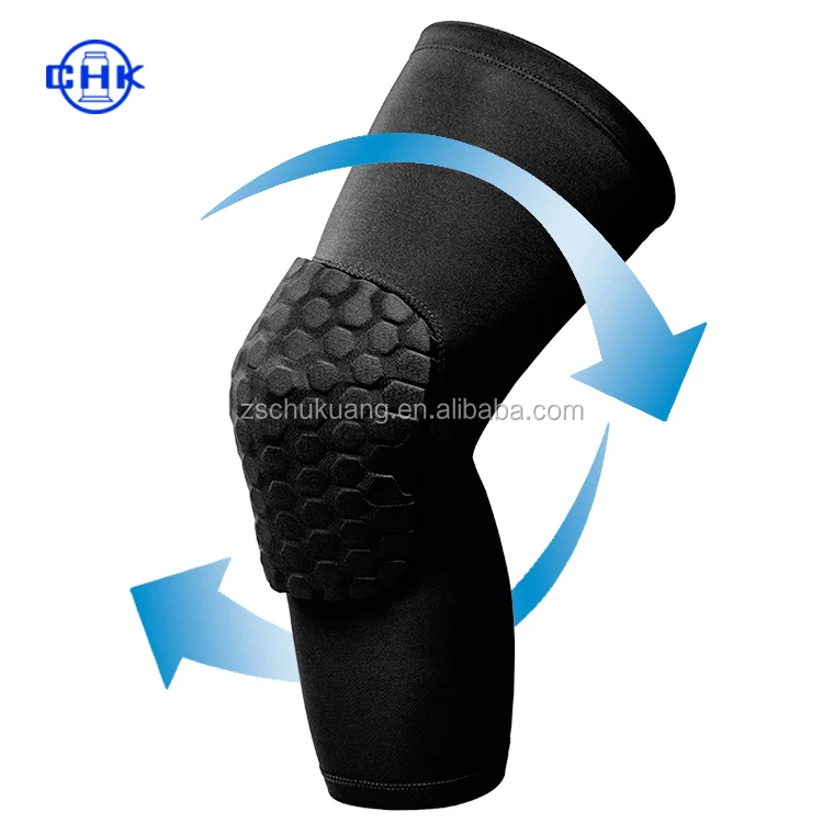 

Professional Sports Basketball Anti Slip Sponge Honeycomb Knee Support Compression Sleeve, Customized color