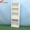 white french solid wood low narrow bookcase