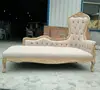 French Cottage Style Wood Carving Antique Indoor Chaise Lounge
