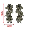 Custom embroidery coat hook and loop flower beading patch applique for wedding dress