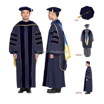 Doctoral Graduation Gown With Cap Phd Gown Academic Gown - Buy Doctoral ...