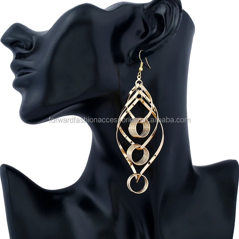 

2017 Hot High Grade Long Tassel Hollow Twisted Metal Earrings For Girl