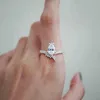 women wedding rings white Zircon Summer Lady Jewelry Water droplet crown shape creative rings women