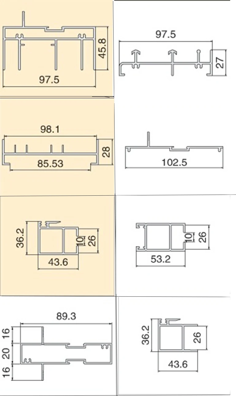 Ukuran Pintu  Geser  Autocad