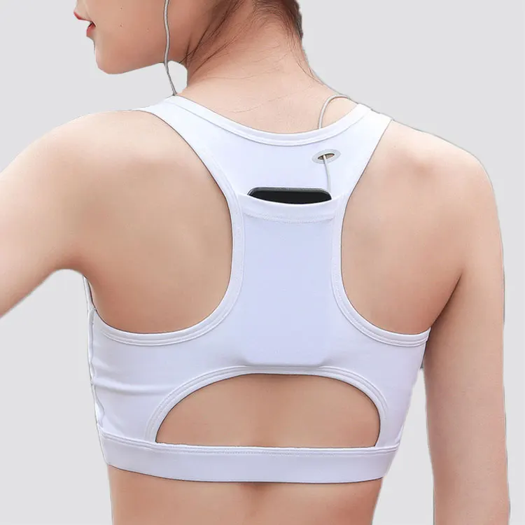 

Custom women tight gym sport workout yoga fitness pocket bra