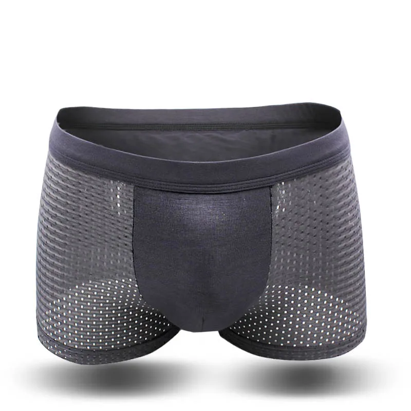 Custom Men's Breathable Mesh Underwear Silk Bamboo Boxers U Convex ...
