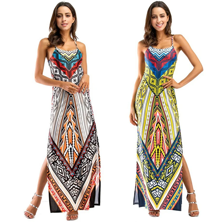 

Fashion Woman Long Sexy Maxi African Kitenge Dress Designs, As shown african kitenge dress designs